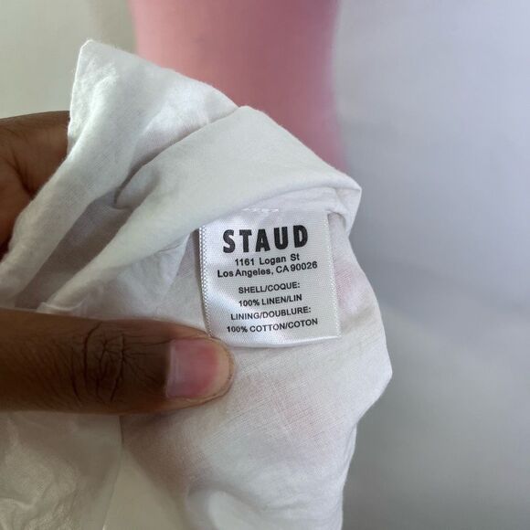 STAUD Dress Coliseum Tropical Printed Linen Cut Out Maxi Dress Multi Size 6 - Picture 10 of 13